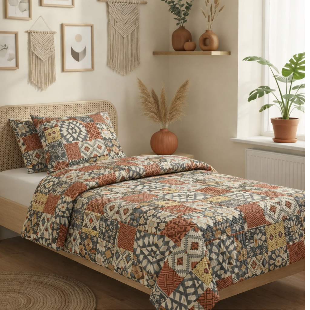 Tkkisilk Etnik kilim Tek Kişilik Nevresim Takım - Görsel 1
